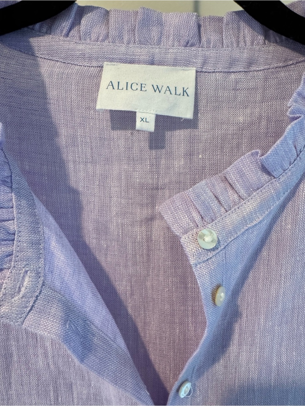Alice Walk Lavender Long-Sleeve Linen Tiered Midi Dress | XL - Picture 5 of 5